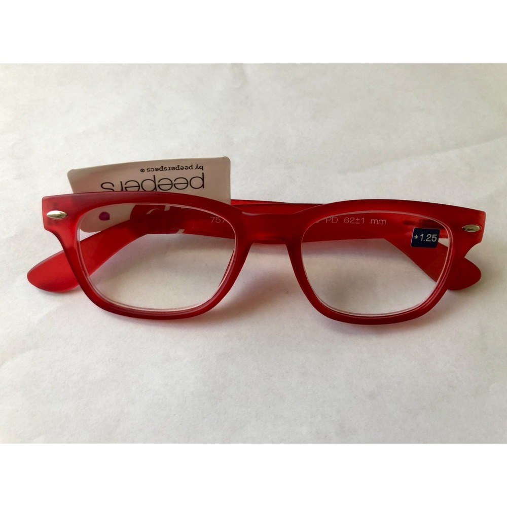 New Red Matte Peepers Blue Light reading glasses +1.25
